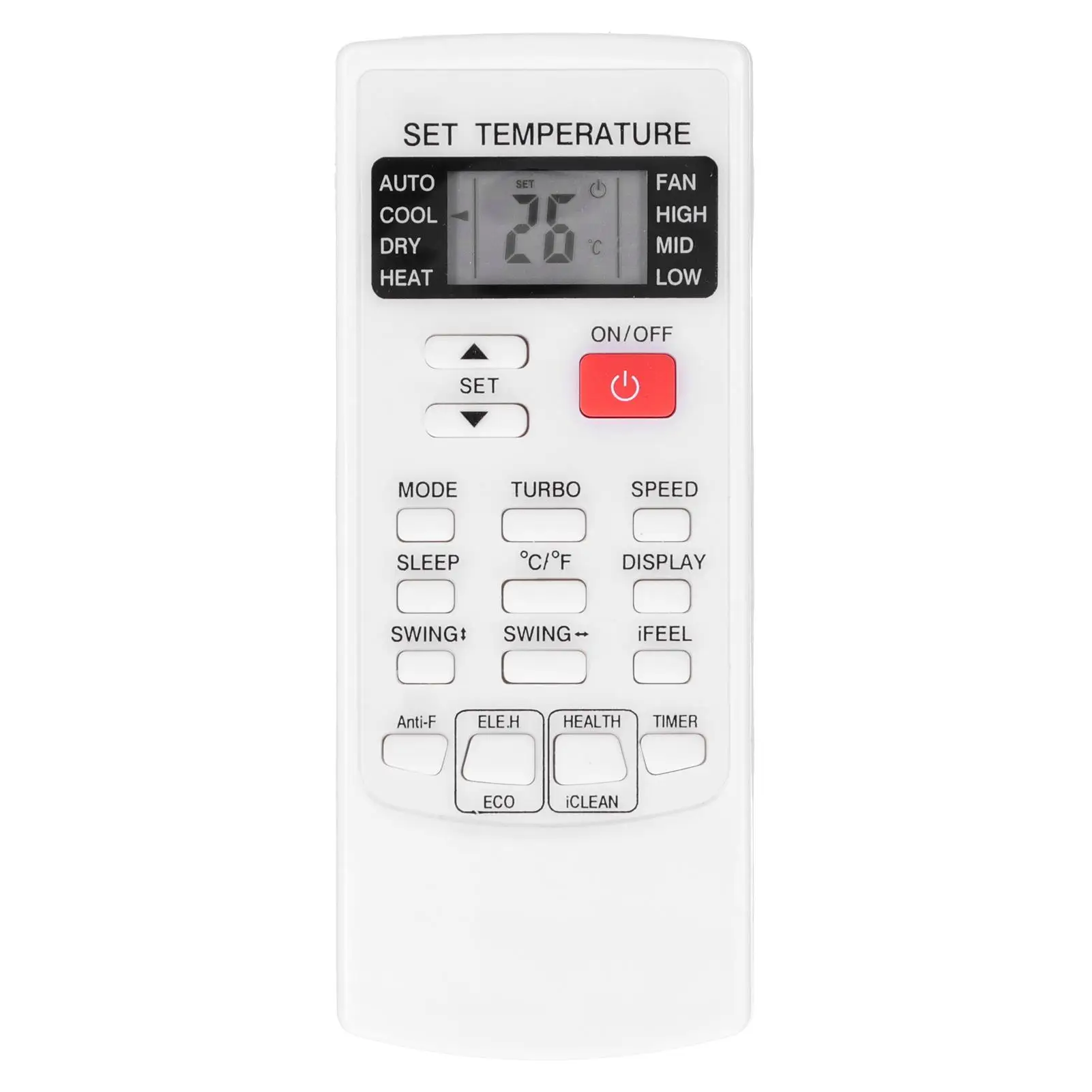 Replacement ABS Remote Control for aux YKR-H/102E Air Conditioner - White Accessory