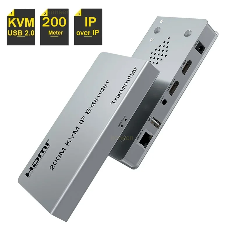 

200 м HDMI KVM-удлинитель по IP RJ45 cat5e/6 1080P HDMI USB KVM Ethernet-удлинитель один к многим гигабитным коммутатором для ПК DVR Loptop