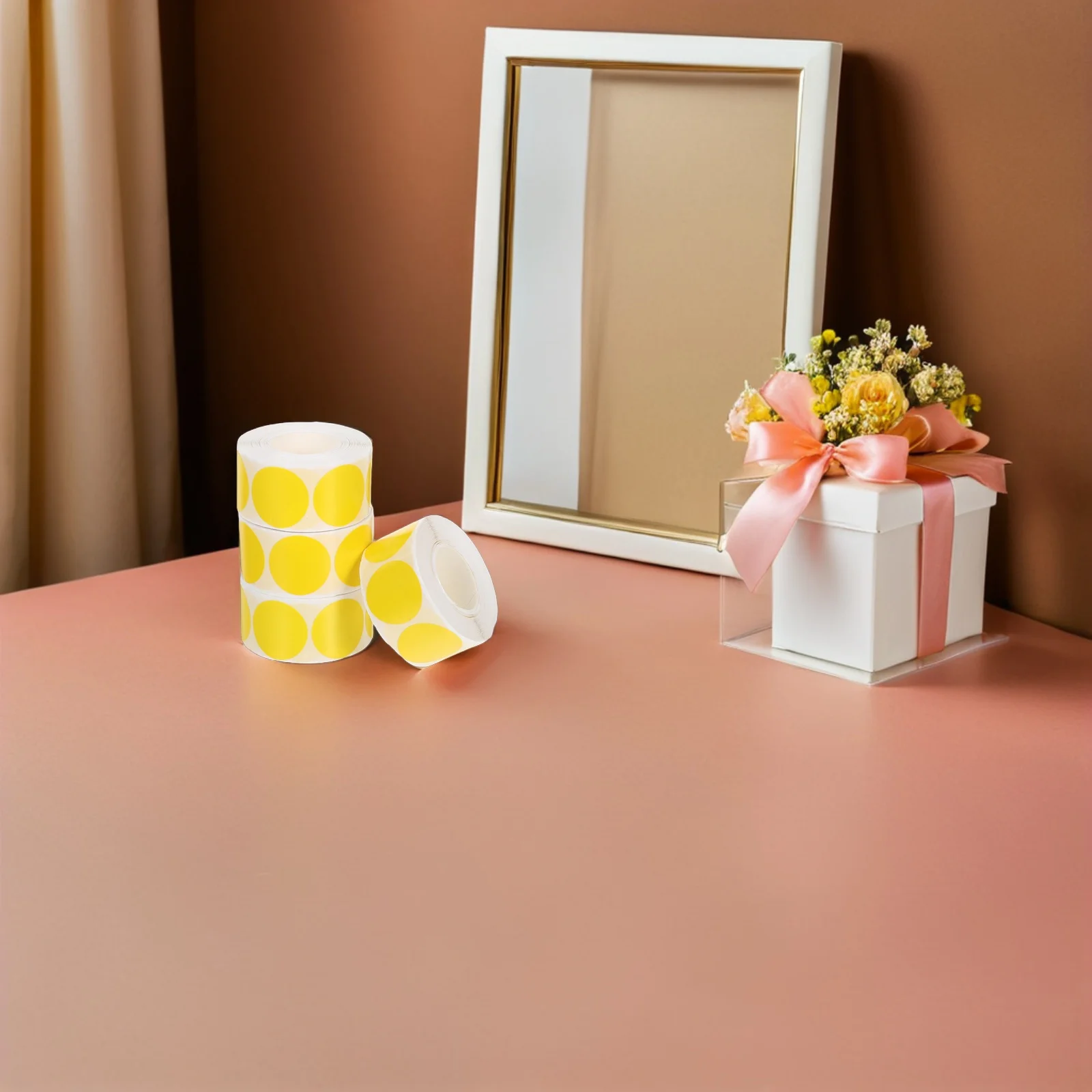 1000 قطعة تسميات الترميز فارغة ملصقات نقطة مستديرة للكتابة 1 بوصة الأصفر لاصق دائرة التسمية المرآب بيع جرد الفصول الدراسية #6