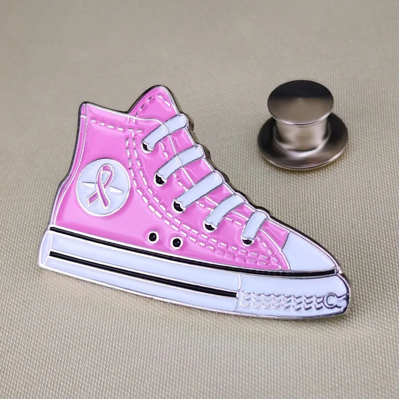 Breast Cancer Awareness Sneaker Angel Peace Eastern Star Heart Cross Believe Masonic Square and Compass Pink Ribbon Lapel Pins
