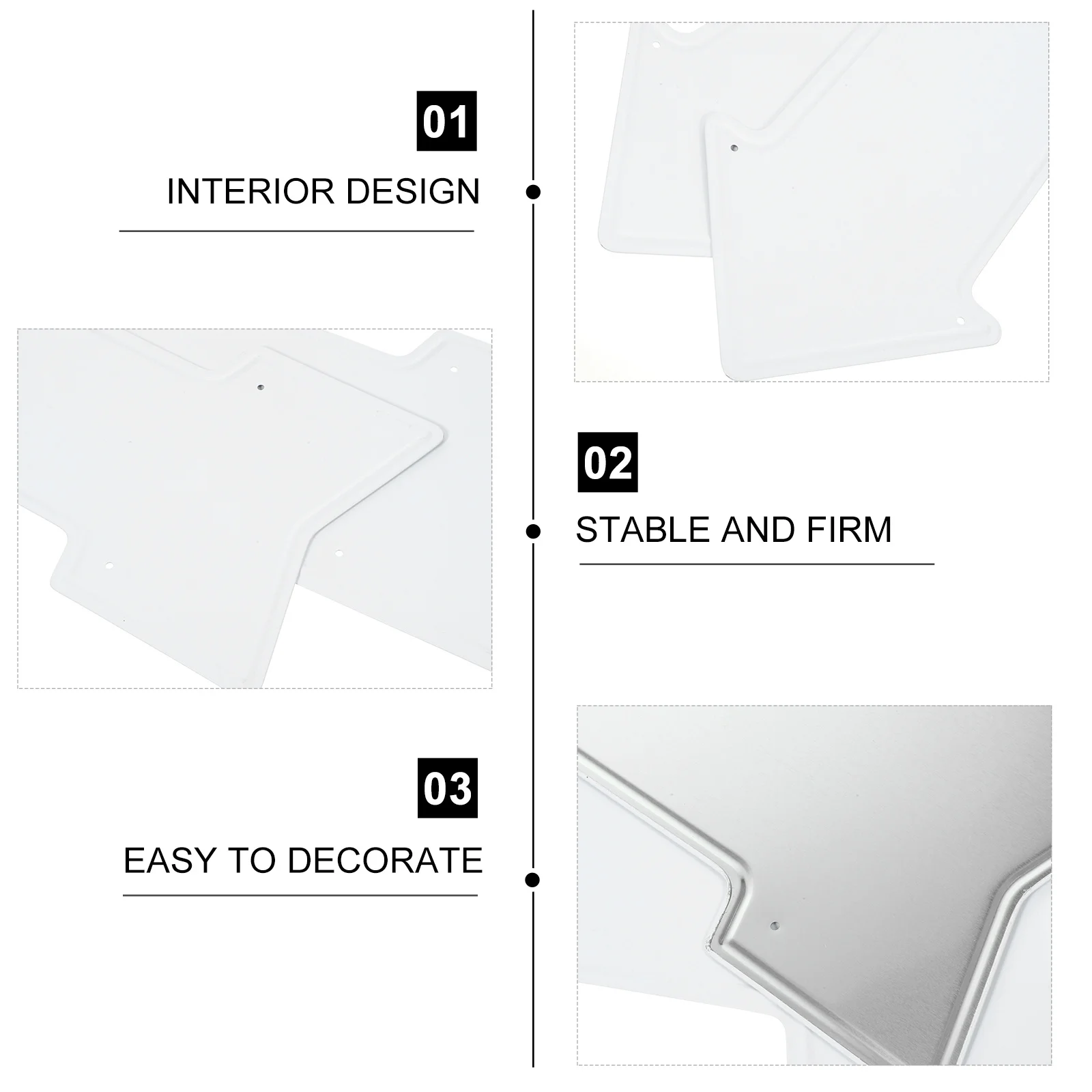 

2Pcs Metal Sign Blanks Shaped DIY Board Bright Colors Long Lasting Portable Craft Metal Sign Blank Panel Blank Panel