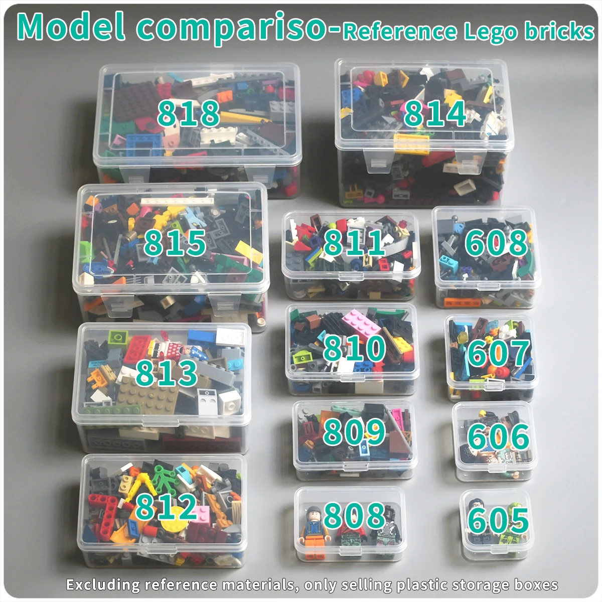Cajas de almacenamiento rectangulares y cuadradas pequeñas, PP de grado alimenticio, mini piezas, caja de plástico transparente, caja de embalaje de