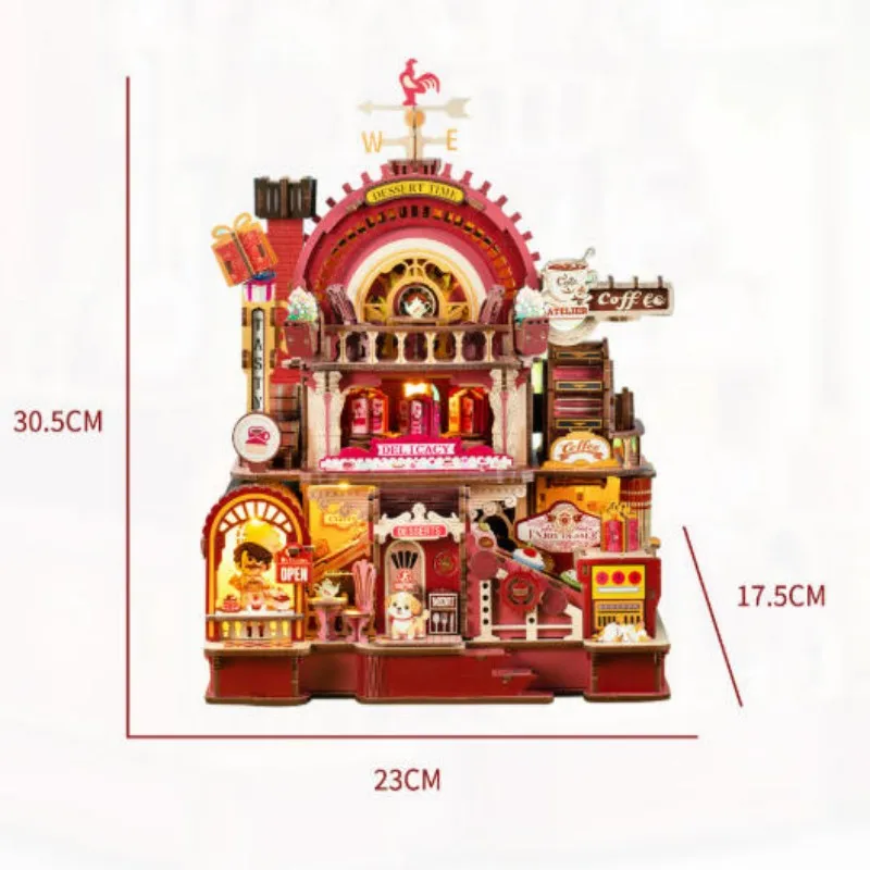 لتقوم بها بنفسك الإبداعية الحلوى أتيليه ثلاثية الأبعاد خشبية كازا منزل التماثيل مجموعات مصغرة مكتب منزلي الديكور للكبار الهدايا اليدوية #6