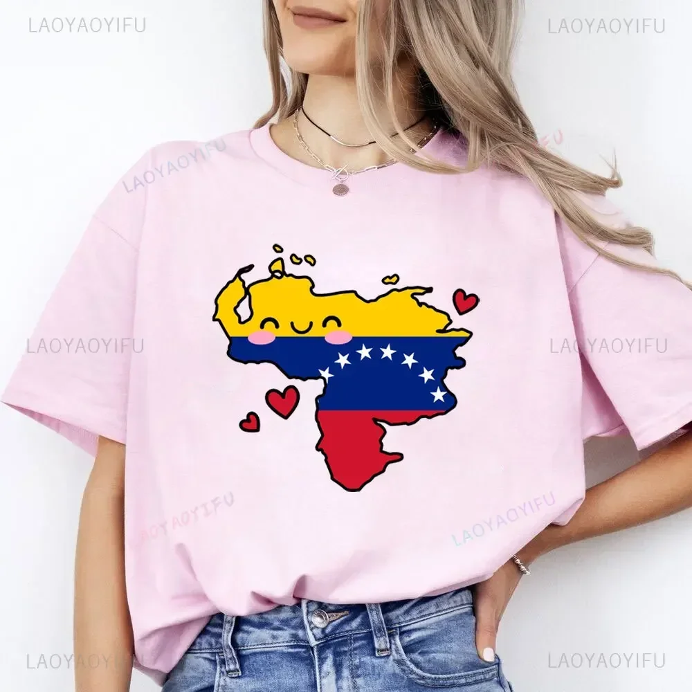 Venezuela Women T-Shirt Proud Venezuelan Venezuela Flag Unisex Streetwear High Quality Crew Neck Tshirt Short Sleeve Tops