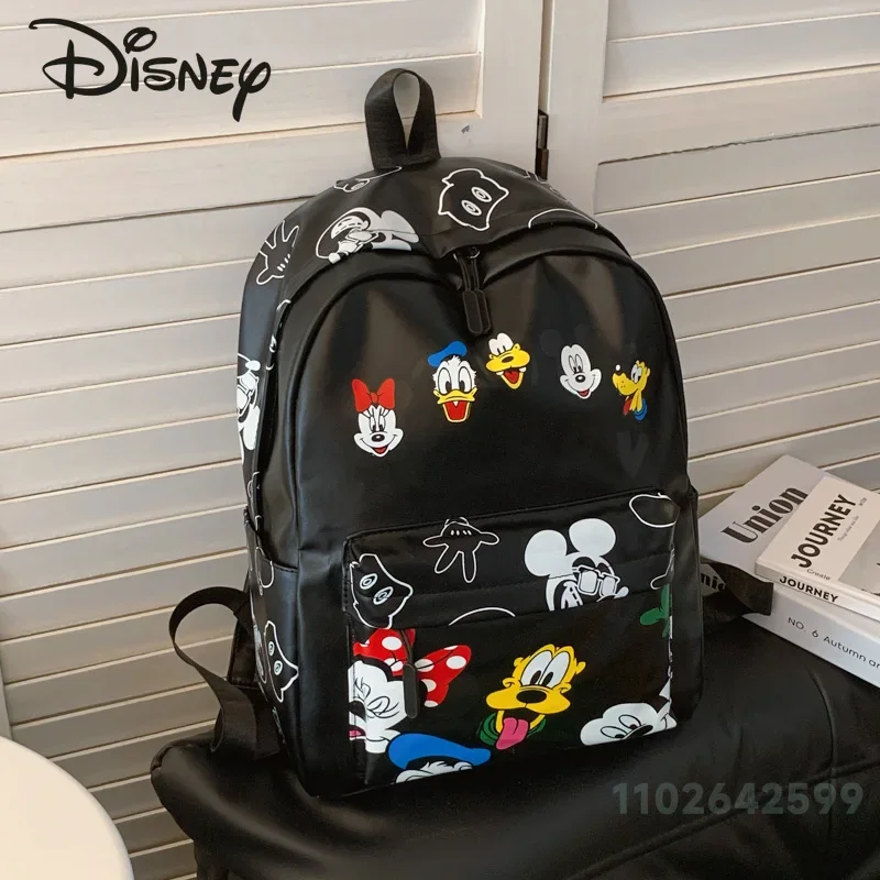 

Disney Mickey's New Women's Backpack Fashionable and High-quality PU Travel Backpack Cartoon Large Capacity Student Backpack