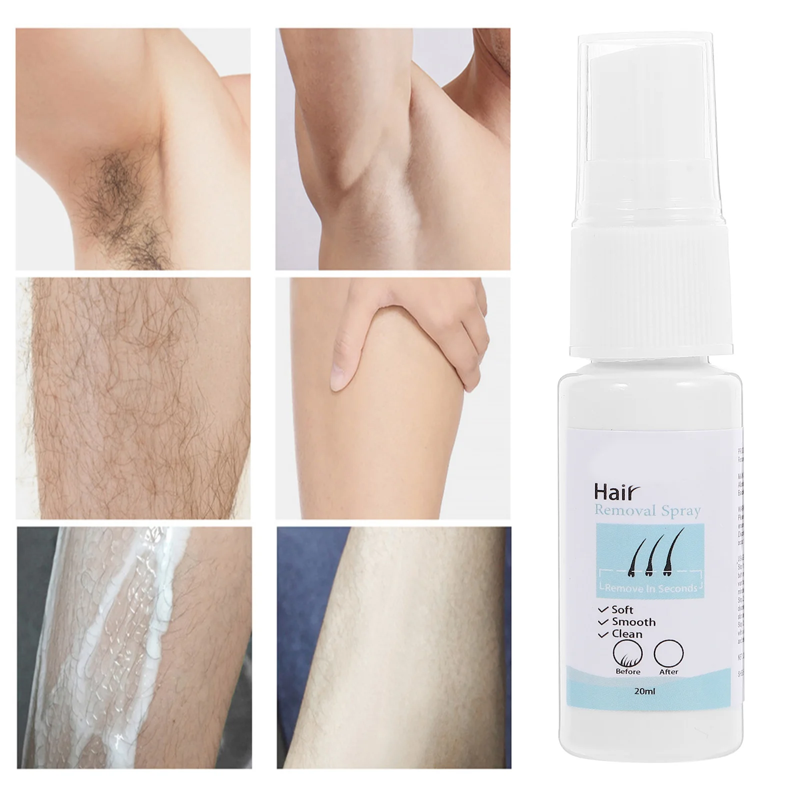 رذاذ مثبط الشعر 2 زجاجات رذاذ إزالة الشعر المحمول غير المؤلم للجسم والوجه والساق والذراع تحت الإبط والصدر للرجال والنساء #2