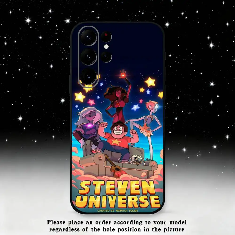 เคสโทรศัพท์ลายการ์ตูน Steven Universe สำหรับ Samsung S25, S24 Ultra, S20, S30 plus, S22 plus, S23, S30 Ultra 5G  วัสดุซิลิโคนสีดำ