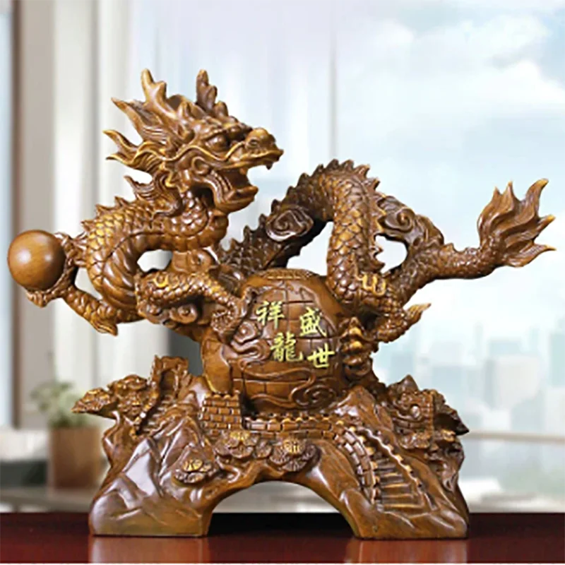 

The Year of The Dragon Ornament Office Attracts Wealth Feng Shui Sculptures Housewarming Business Gifts Living Room Decor