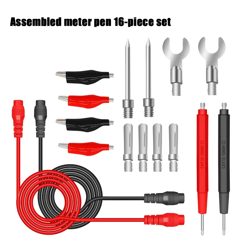 22PCS Multimeter Test Leads Kit Silicone Probe Threaded Assembled SMD Test Cable Universal Meter Rod Weldless Removable 20A