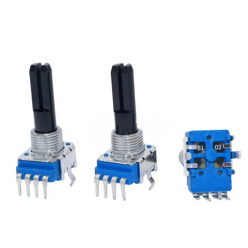 10 Uds RK11 B102 B502 B103 B503 B104 4 pines con potenciómetro mezclador de punto medio central de clic 1K 5K 10K longitud de medio eje 23MM 18MM