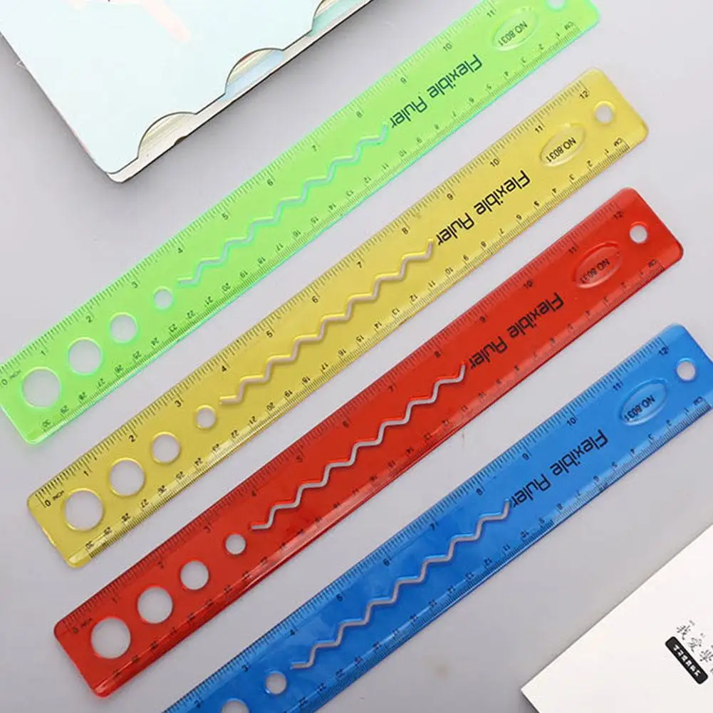 30cm Soft Ruler Flexible Ruler Creative Stationery Rule School Supply Student Stationery Ruler Folding Ruler 1/5/10pcs