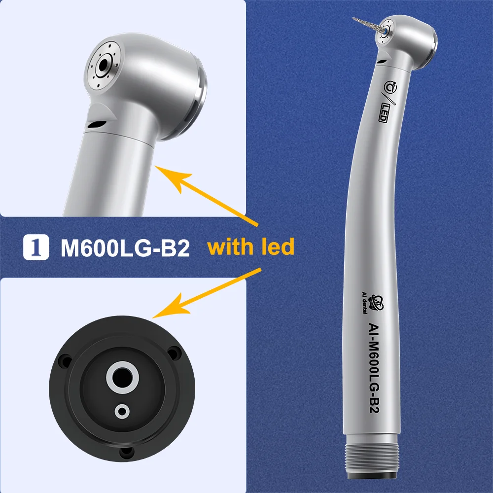 LED-Standardkopf M600LG Dental-Luftturbinen-Hochgeschwindigkeits-Handstück oder 1 Stück Handstück mit Keramikkartusche für 2/4-Loch-Zahnarztgeräte