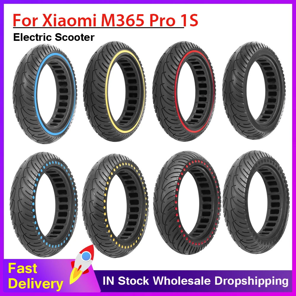 8 1/2*2 Honeycomb Soild Tires for Xiaomi M365 1S Pro Pro2 Electric Scooter Updated 8.5inch Damping Tires Color Ring Tyre