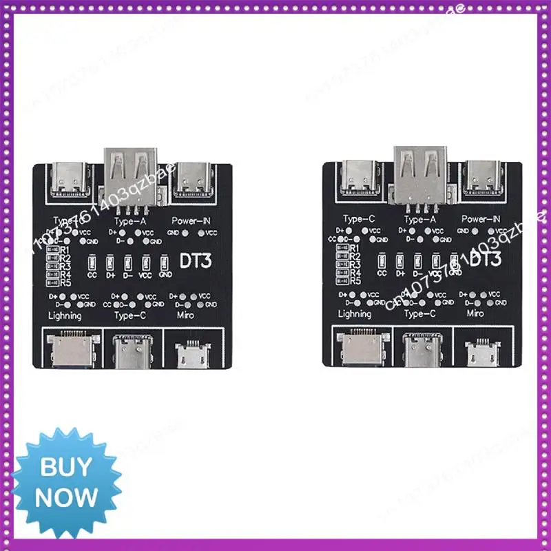 Hot Ltem 2PCS Data Cable Detection Board USB Cable Tester Micro USB Cable Tester USB Type-C Date Cable On-Off Detection Board