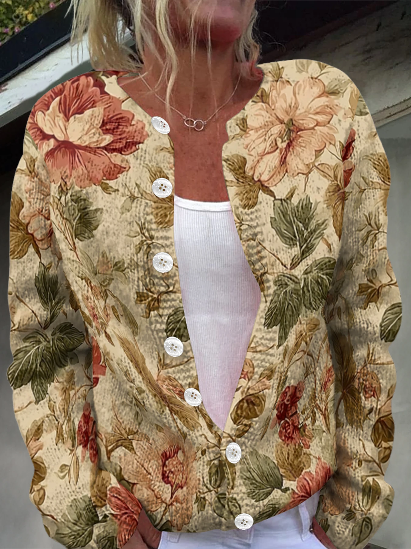 

Осень-зима вязаный кардиган с цветочным принтом, повседневный свитер, уличная одежда, женские свитера, вязаный топ, крутые джемперы, модные