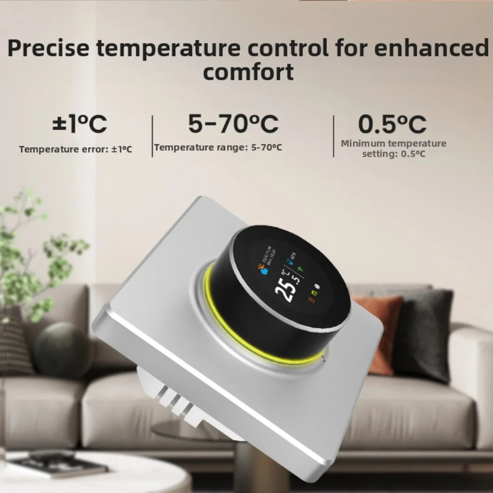 

Temperature Switch Digital Display Floor Heating Thermostat,Smart Thermostat PC+ABS 80*80mm Smart Thermostat HVAC Systems Part