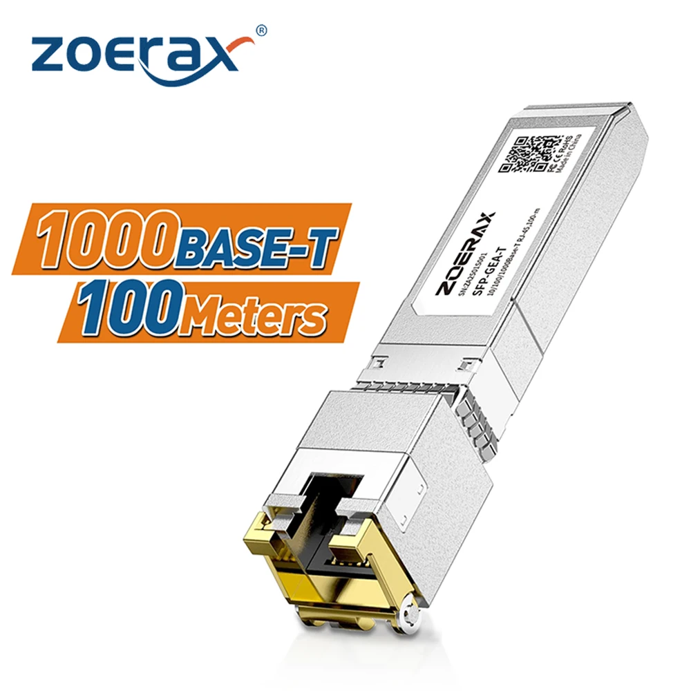 ZoeRax 1.25G/2.5G/10G GBASE-T SFP+ Copper Module to RJ45, CAT6a-Auto-Negotiation Ethernet Module SFP+ Copper Cable Adapter-1PCS