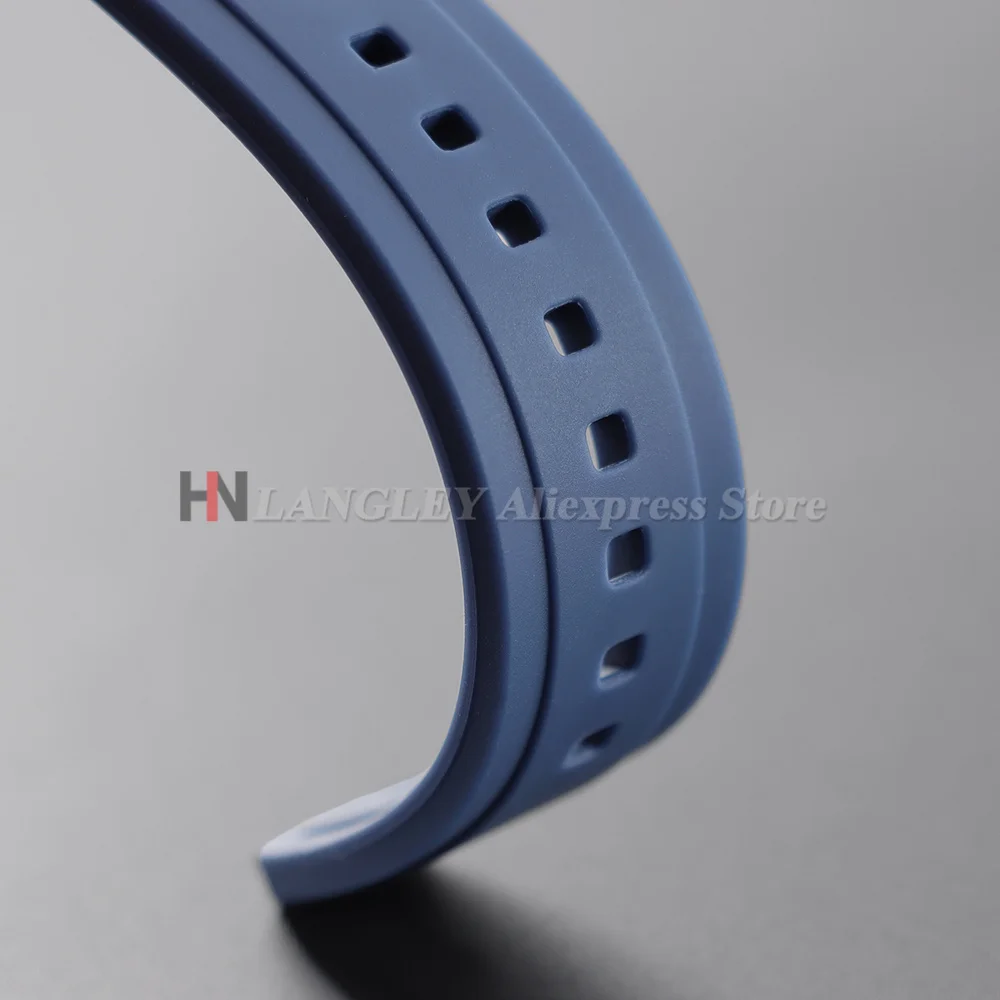 20mm22mm für Rolex Gummiarmband für Omega & für Swatch Herren Damen Gebogenes Ende Silikon-Uhrenarmband für Citizen Sport Wasserdichtes Armband – Detail 6