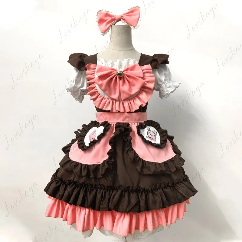 

Новый наряд милой горничной в японском стиле с милым кроликом для девочек, очаровательный наряд японской горничной в стиле аниме для молодой девушки в стиле Лолиты