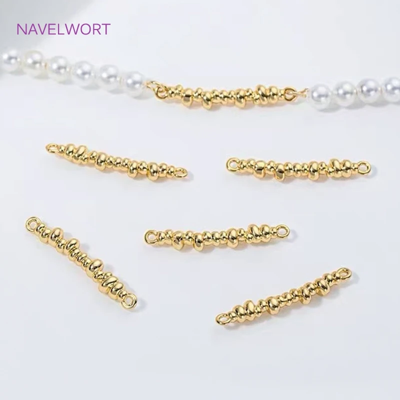 2/4/6Pcs 18K Gold Plated Irregular Bar Connectors For Jewelry Making,Charms Connector,DIY Bracelet Necklace Making Accessories image 2