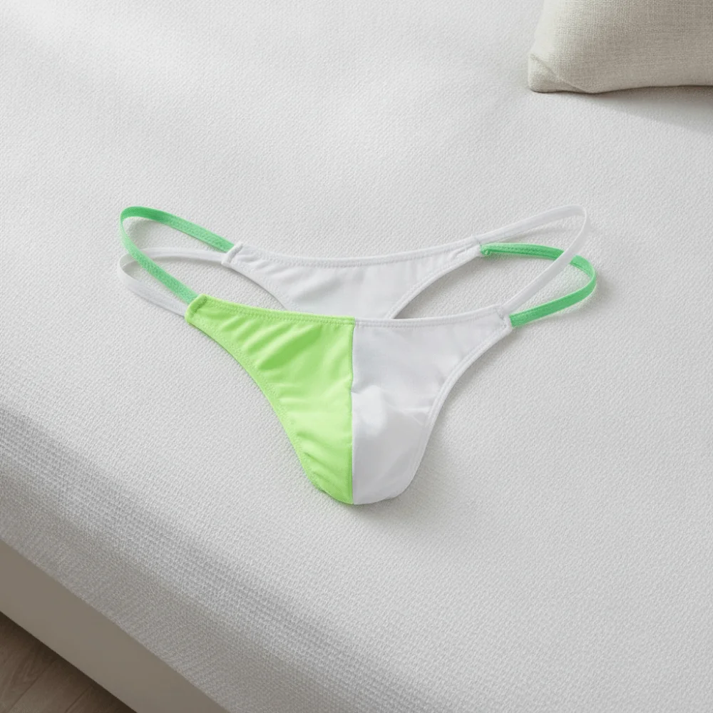 Soft Low Waist Men Ice Silk Thongs Thin Strap Underpants Men's Panties Underwear T-back Male Briefs Male