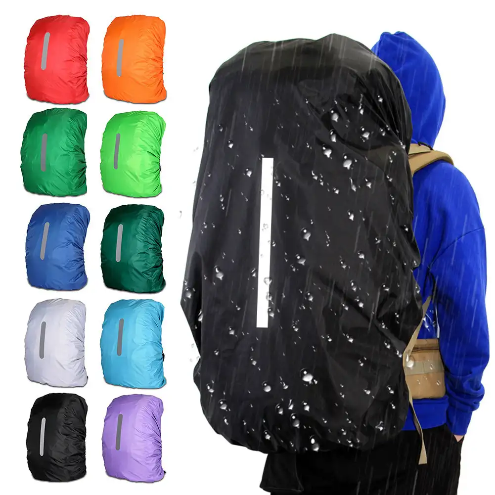 30-40L Reflective Waterproof Backpack Rain Cover Outdoor Sport Night Cycling Safety Light Raincover Case Bag Camping Hiking