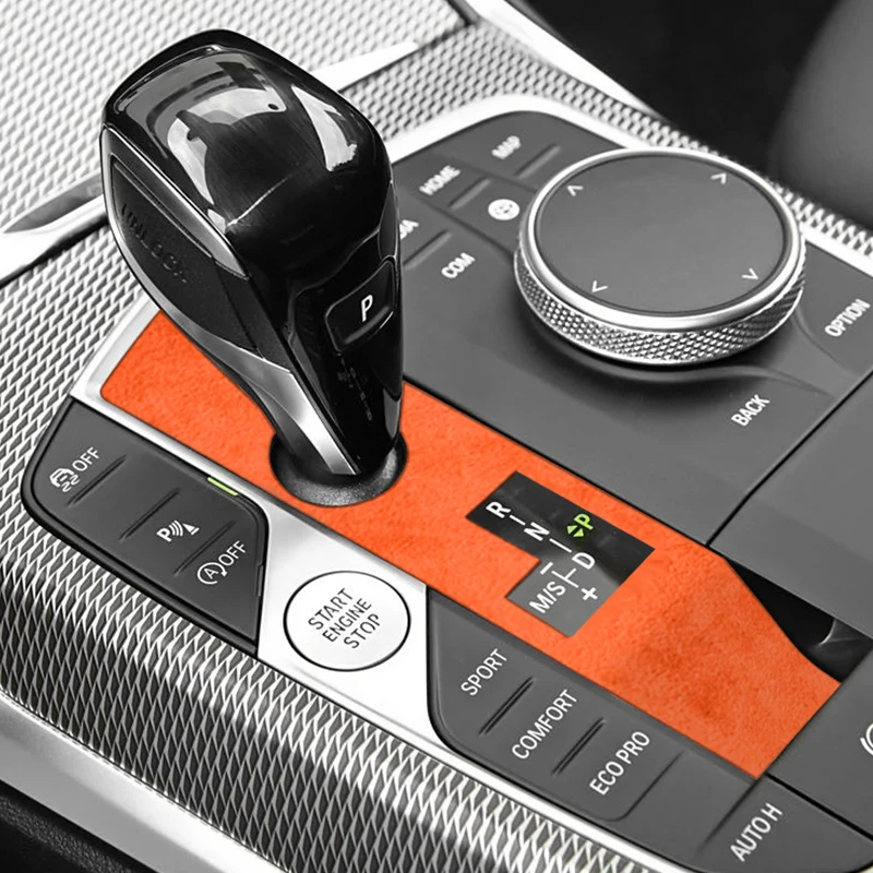 ألياف الكربون لسيارات BMW 2/3/4/i4 Series Z4 X3 X5 X6 X7 سيارة والعتاد التحول لوحة إطار الكسوة ملصق المضادة للخدش الملحقات الداخلية