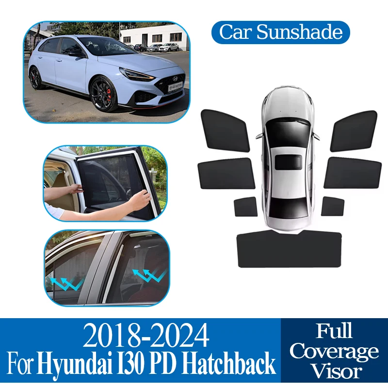 

Для Hyundai I30 PD Hatchback 2018-2024 автозапчасти автомобильный магнитный солнцезащитный козырек анти-УФ защита конфиденциальности покрытие блокирующий занавес