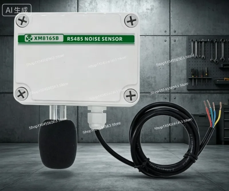RS485 Noise Sensor Decibel Detector, Industrial Sound Level Meter 30-120dB Modbus RTU for Environmental Monitoring