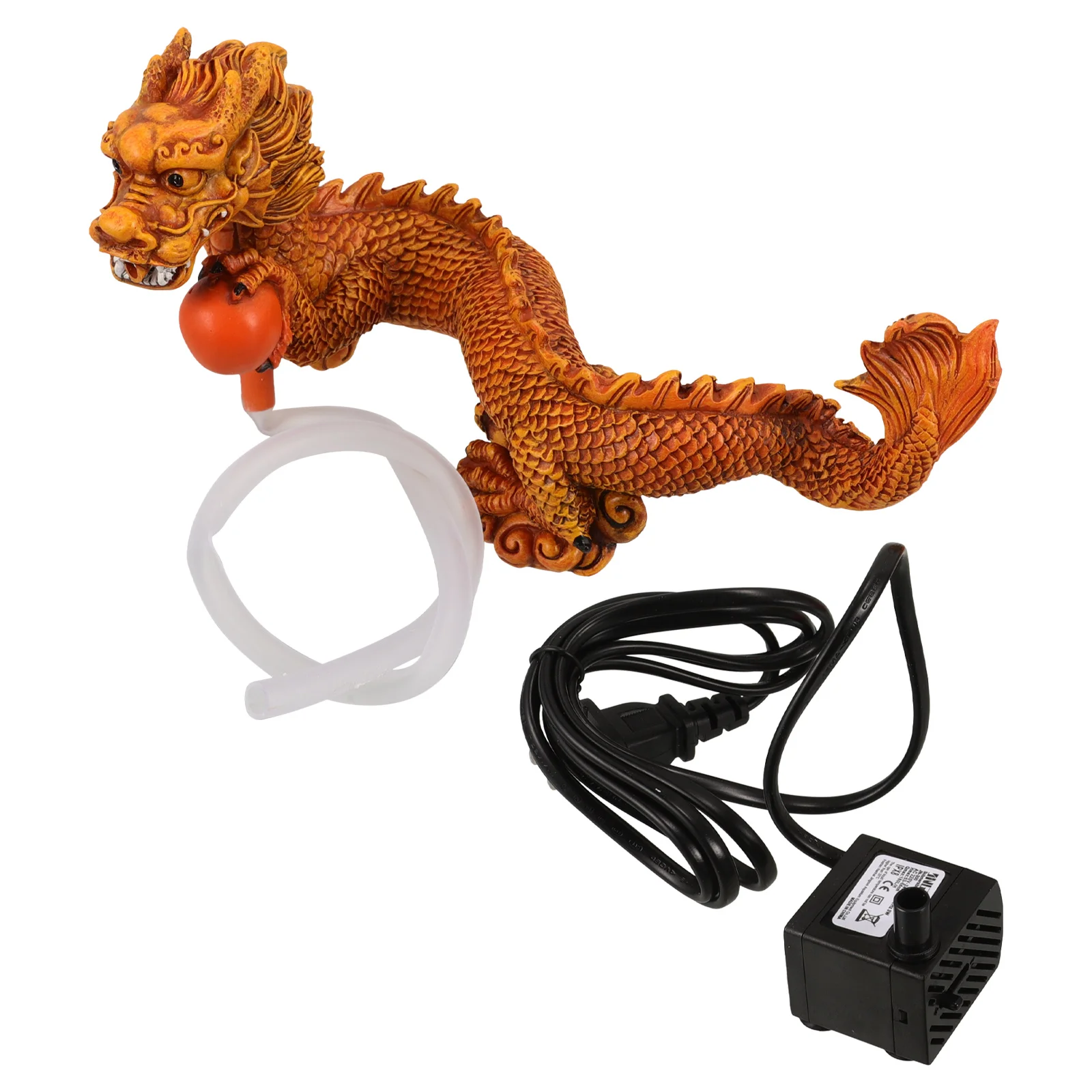 

Dragon Figurines Fish Tank Decor Aquarium Shape Miniature Crafts Orange Small Model DIY Ornament Resin Safe Smooth Realistic