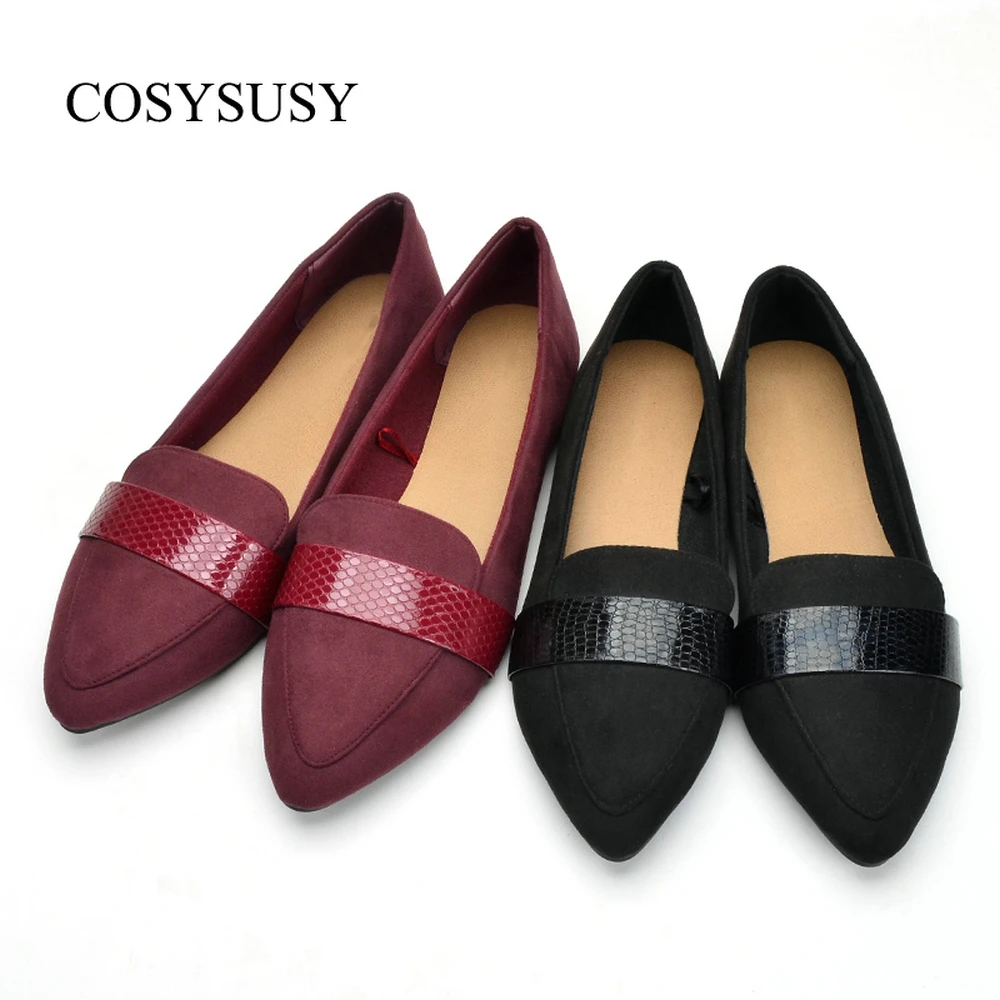 COSYSUSY Women's Flat Shoes Comfortable Flannelette Flat Shoes Soft Non-Slip Sole Simple Business Suitable For Commuting