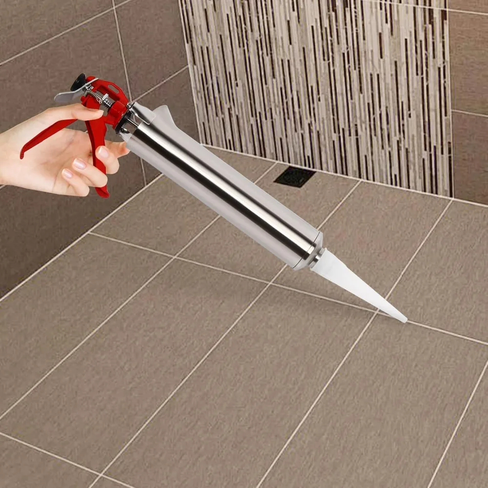 Hand Caulking Gun Stainless Steel Cement Brick Caulk Dripless Mortar Caulking Gun Mortar Pointing Grouting Gun