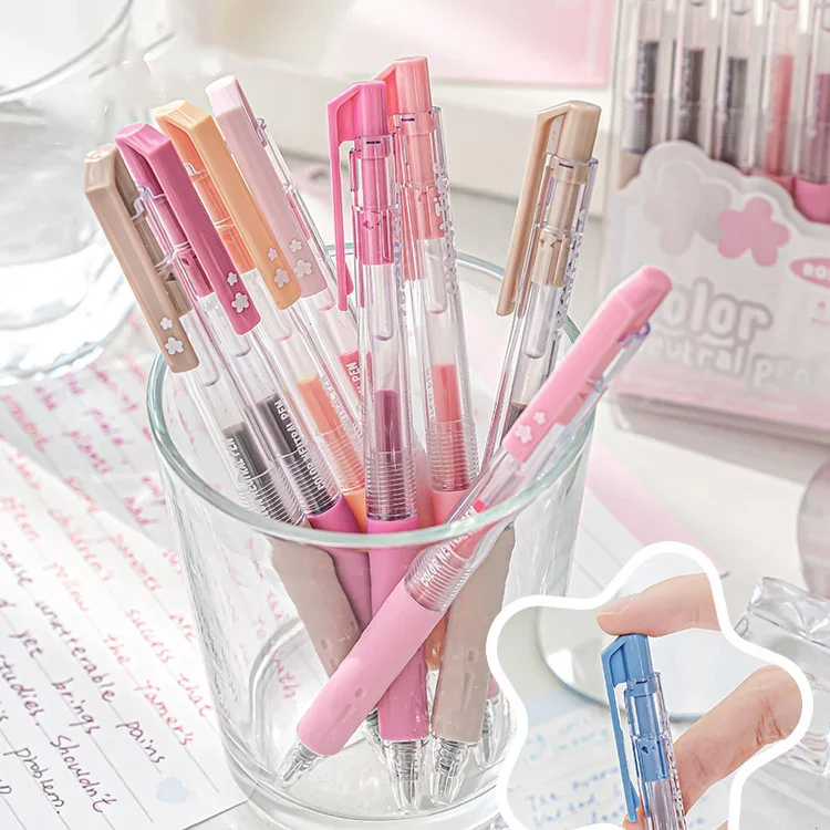 

8 Pcs/set Dopamine Color Colorful Press Gel Pen Set 0.5mm Write Smoothly Creative DIY Journal Student Supplies Stationery