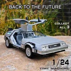 WELLY 1:24 DMC-12 DeLorean Time Machine Back to the Future Car Static Die Cast Vehicles Collectible Model Car Toys