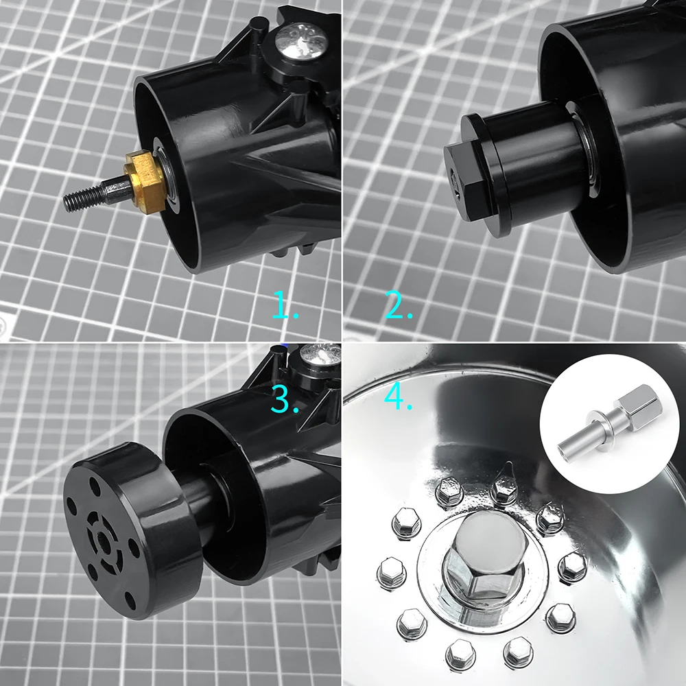 

MIBIDAO 4pcs Aluminum Alloy Extension Wheel Hub Drive Adaptor for 1/10 RC Car TAMIYA Clod buster 4×4×4 Parts