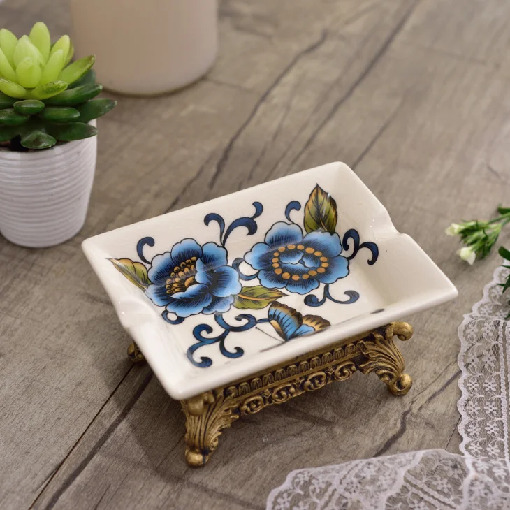 Vintage Ceramic Toilet Soap Box European Style Creative Practical Handmade Soap Dishes Bathroom Kitchen Soap Holder LF876