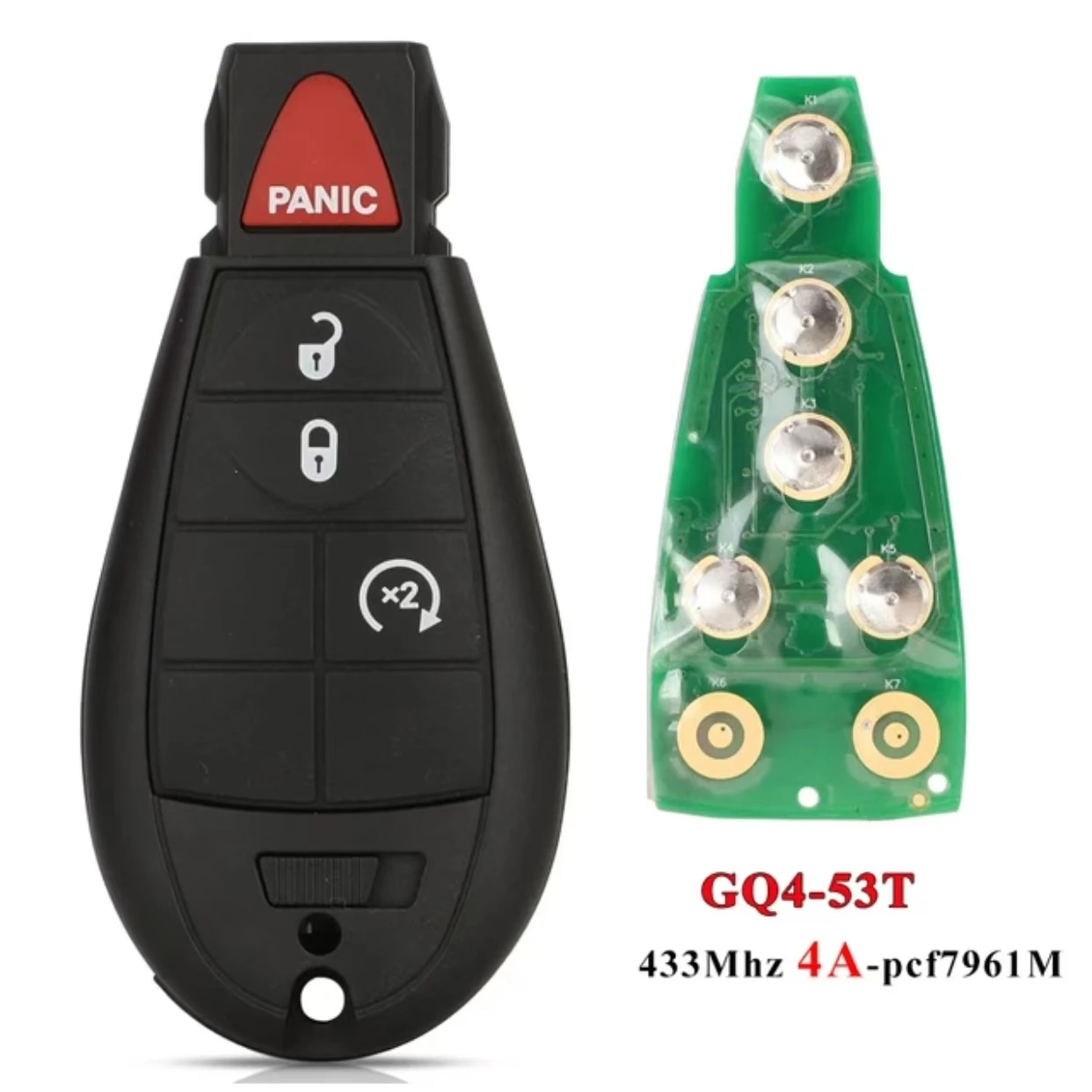 Sunshine 4A PCF7961M 433MHz Car Remote Key GQ4-53T For Jeep Cherokee Sport KL Dodge RAM Chrysler Town & Country 2014+ car key