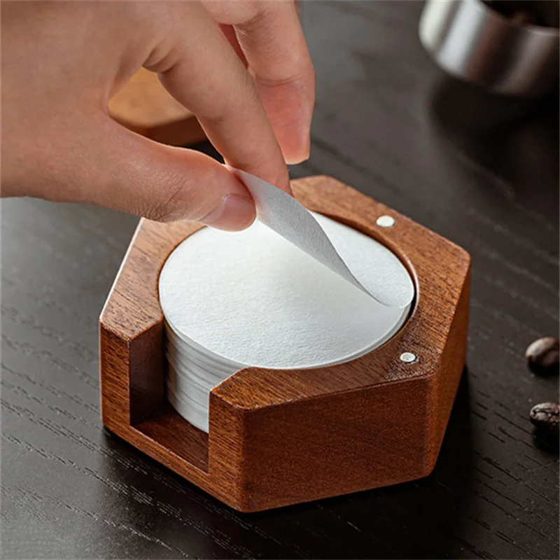 Coffee Filter Paper Storage Box 51/53/58mm Mocha Pot Filter Paper Dust-proof Storage Box Handle Round Filter Paper Holder