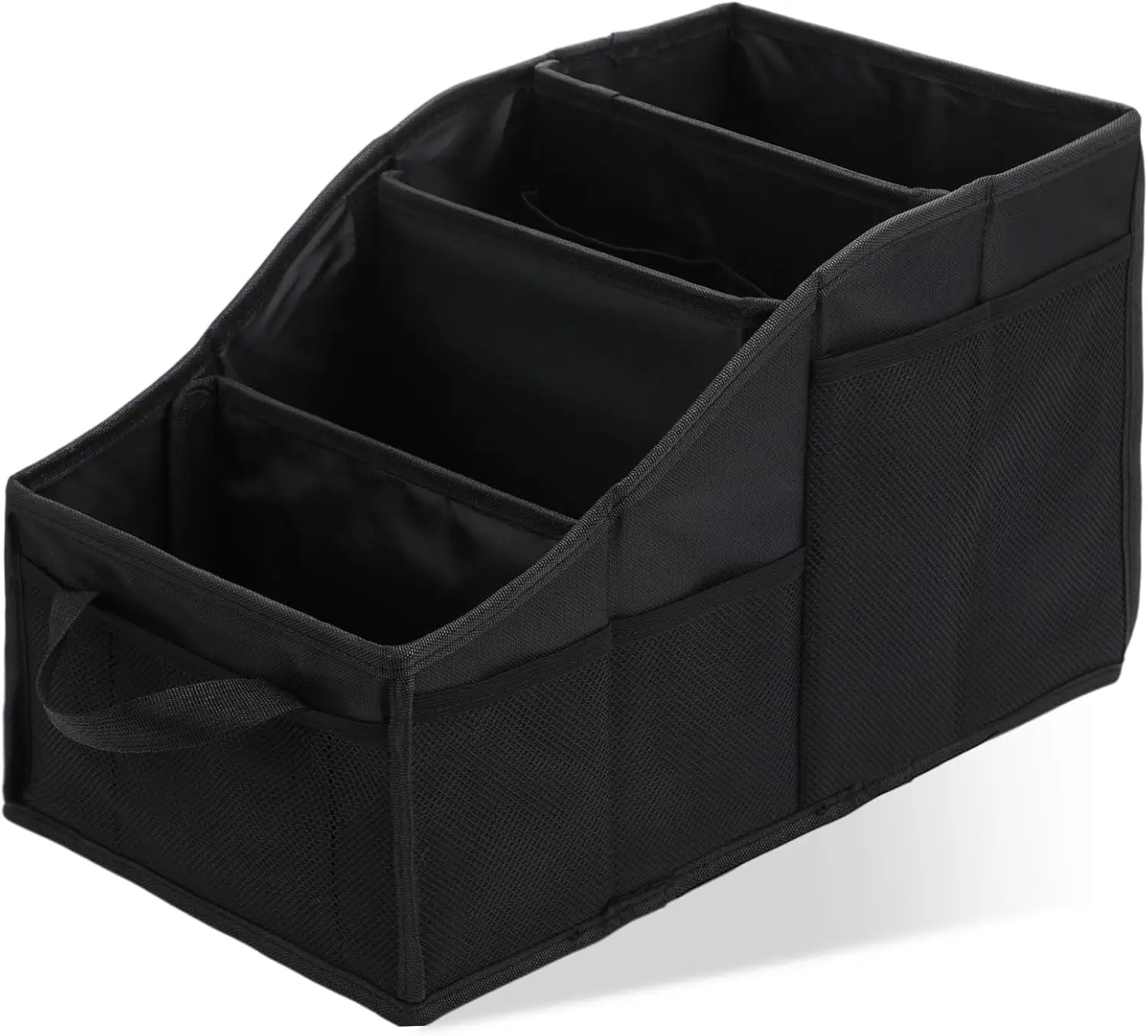 

Passenger Seat Organizer, Foldable Car Caddy with 4 Compartments - Black