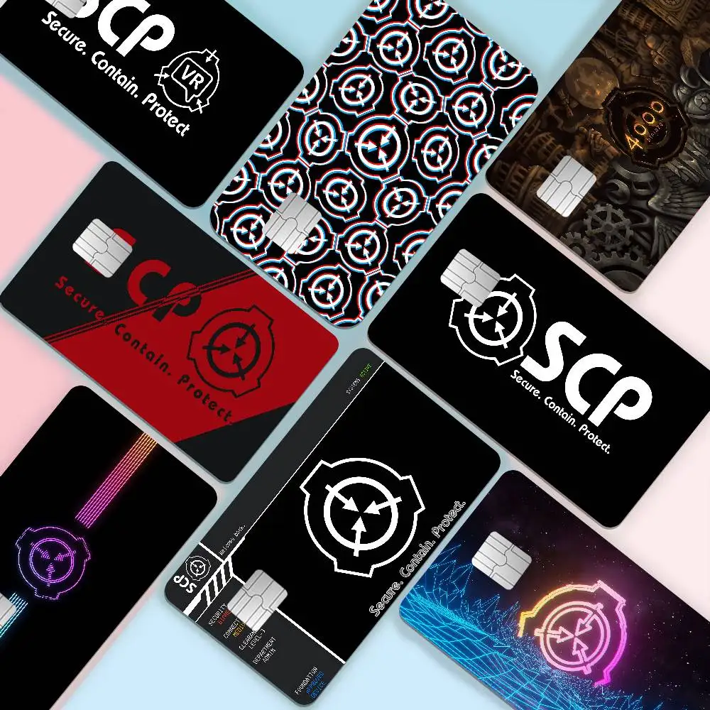 Popular Scp F-Foundation Anmie Sticker Film Skin Cover For Credit Card Debit Bank Card Front