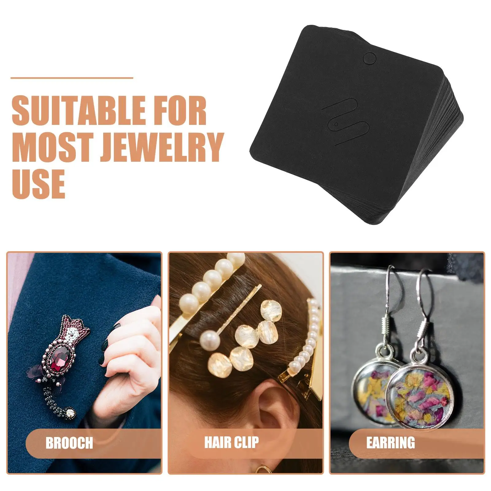 100 個ブローチブランクカード紙 7 × 7 センチメートルジュエリーディスプレイ軽量コンパクトデザイン最適なサイズ多目的使用ファイン