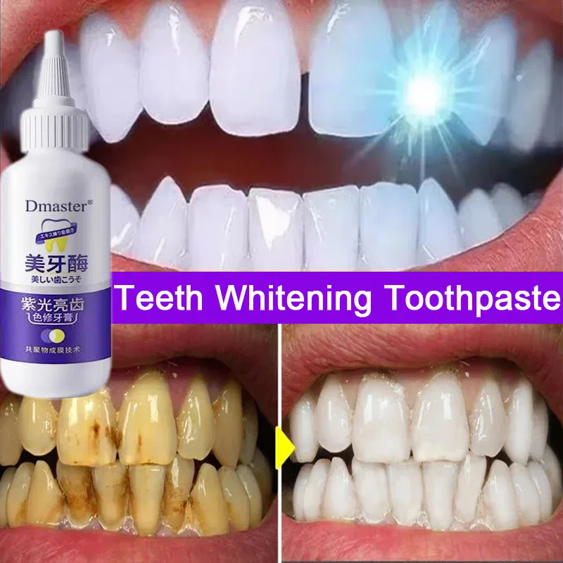 

V34 Teeth Whitening Enzyme Toothpaste Remove Plaque Stains Dental Bleaching Cleaning Oral Hygiene Tools Fresh Breath Tooth Care