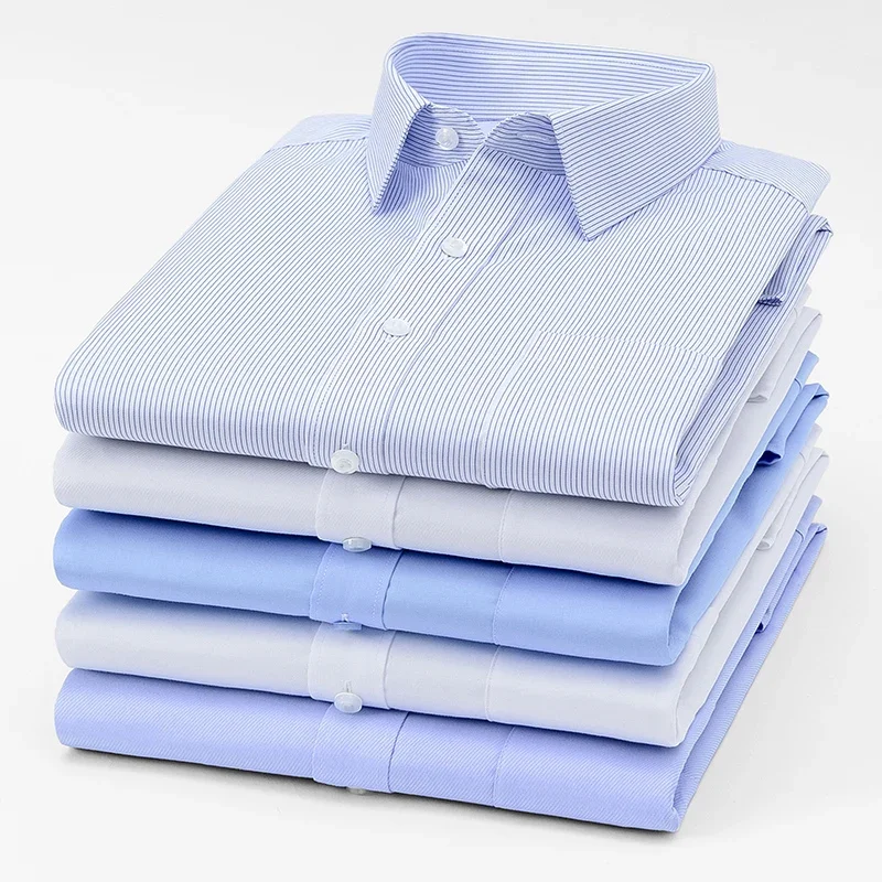 Hight quality plus size 8xl 100%cotton Long sleeve shirts for men slim fit formal shirt anti-wrinkle business white clothes