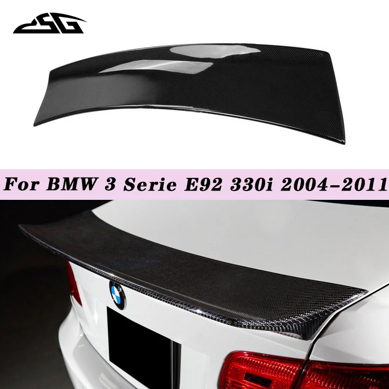 

For BMW 3 Serie E92 330i 2004-2011 Carbon Fiber Rear Trunk Lid Tail Wing Spoiler Boot Lip Splitter Body Kits Auto Parts