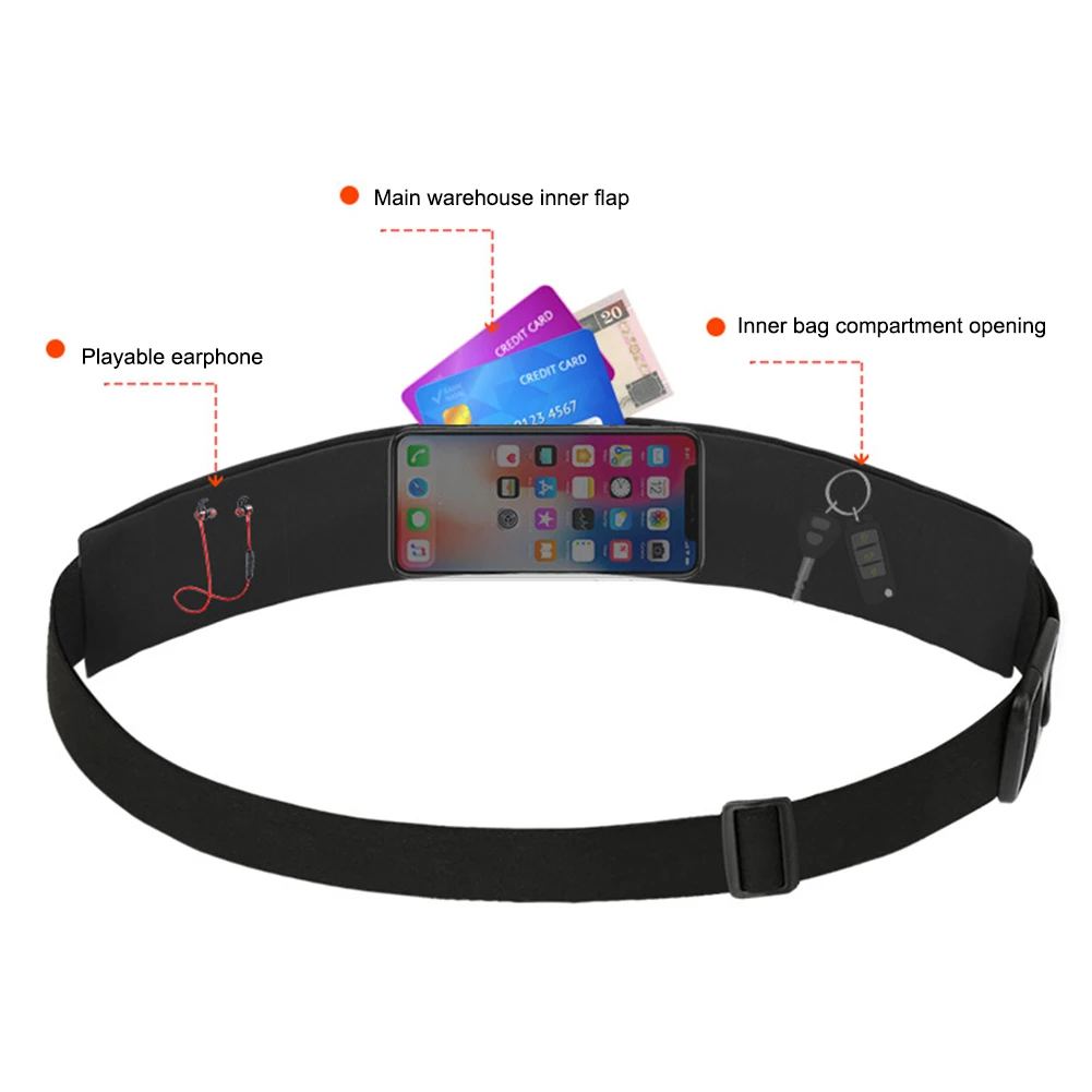 Waterproof Running Waist Bag for Men Women Outdoor Sport Money Phone Holder Jogging Training Key Belt Back Reflective Fanny Pack