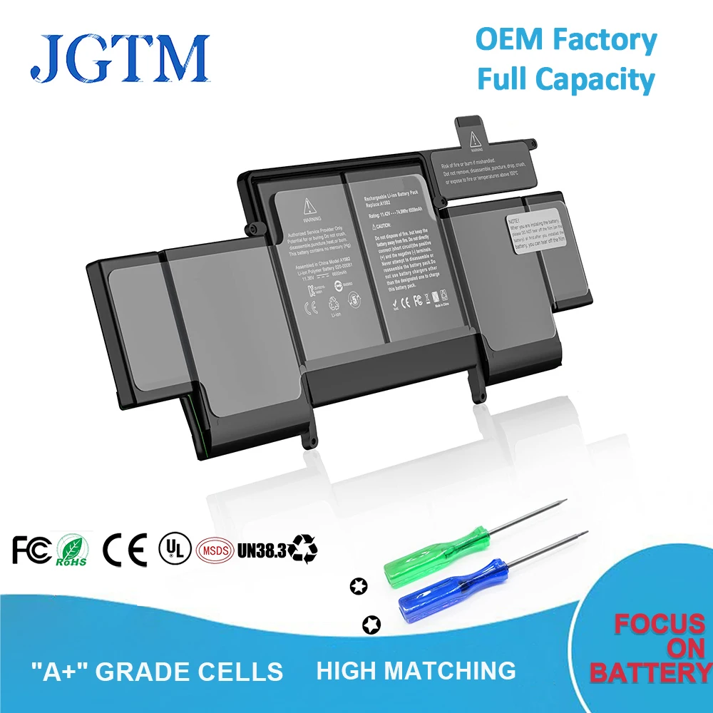 A1493 A1582 A1502 China Factory OEM/ODM Notebook Laptop Battery 6330mAh 11.34V 71.8WH for A-pple Macbook Computer