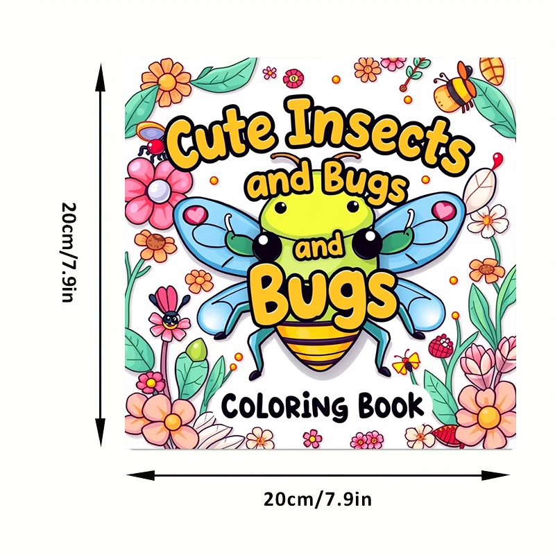 28 Pages Original Cute Insects and Bugs Coloring Book for Adult | Colouring Book, Drawing Supplies for Christmas, Thanksgiving