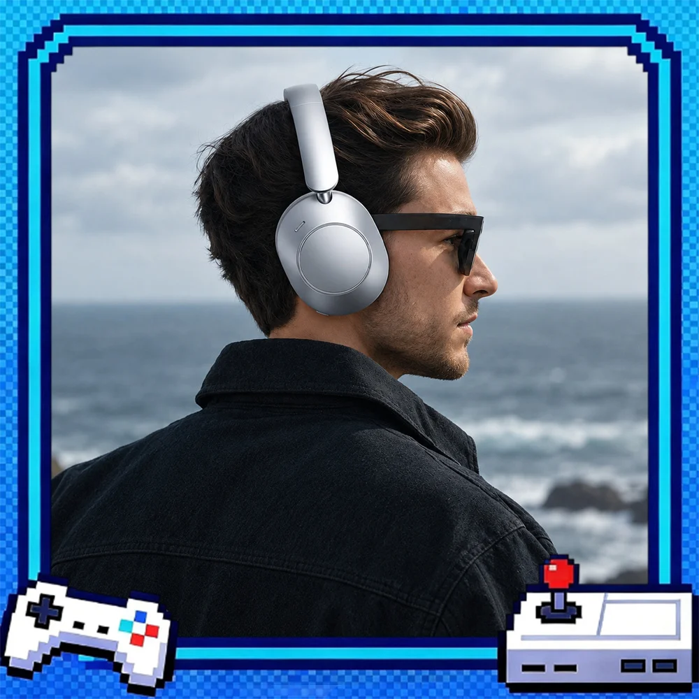 Picun F6 Over-Ear Wireless Headphones, -58 dB Adaptive ANC, Hi-Res Audio, 40 mm Bio-Carbon Driver, 6-Mic ENC Calls