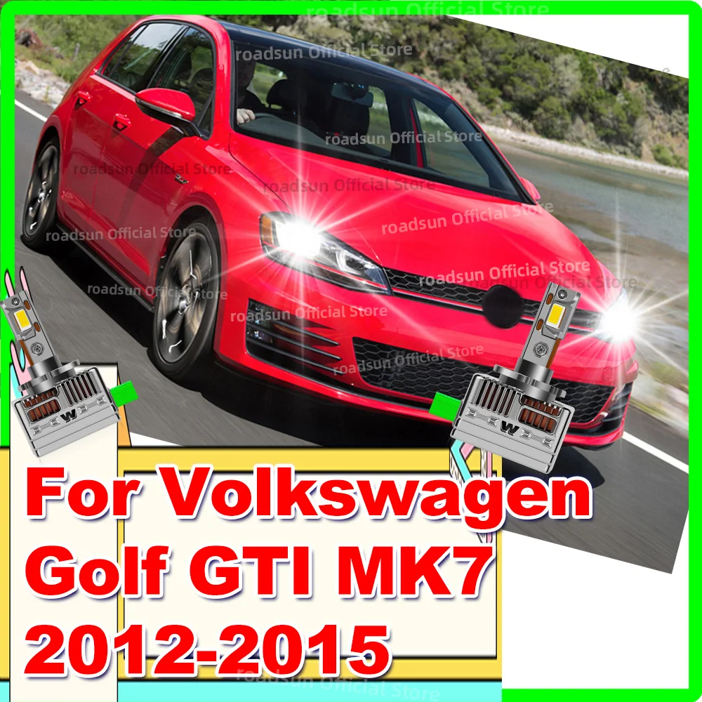 LED Headlight Canbus 50000LM Auto Xenon Lamp Upgrade Bulbs for Volkswagen Golf GTI MK7 2012 2013 2014 2015