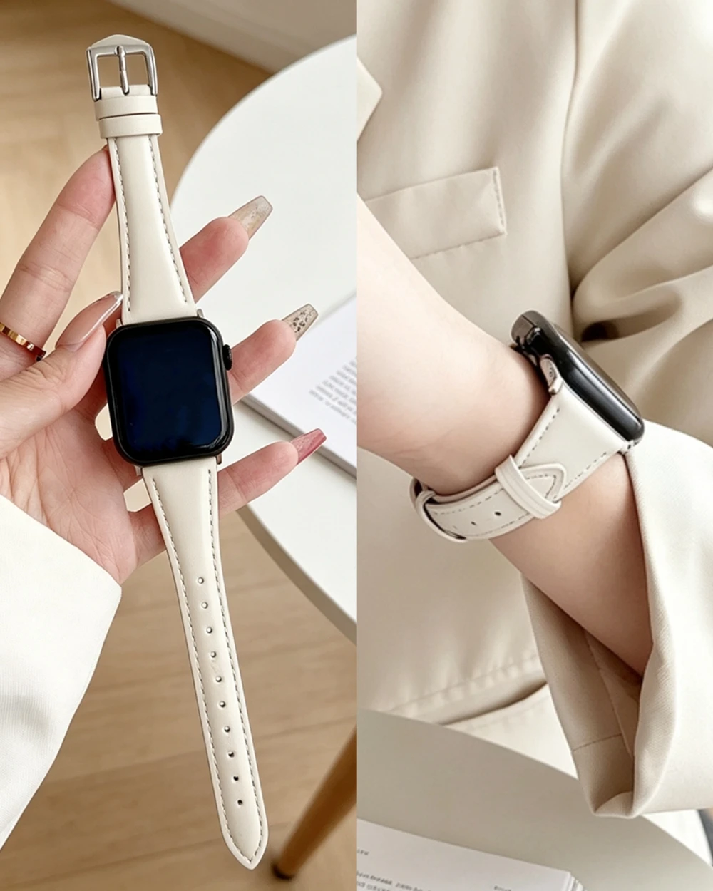 Nice Oil Leather Loop for Apple Watch Band Correa Women Strap 11/10/9/8/7/6/5/4/3/2 38mm 40mm 41mm 42mm 44mm 45mm 46mm 49mm